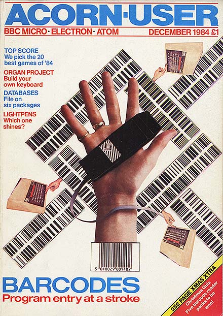  Acorn User printed listings as bar codes from its December 1984 issue