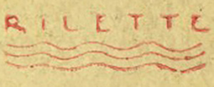 Rilette, Charles Robinson Sykes signature